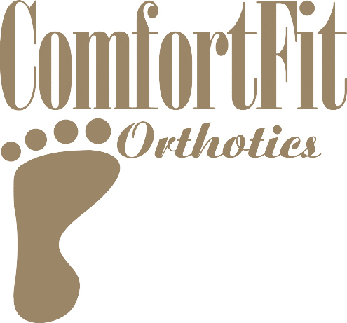 ComfortFit Orthotics logo with footprint icon