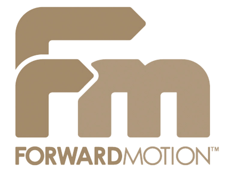 Forward Motion brand logo in tan and brown colors