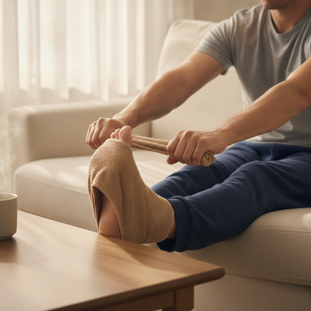 Podiatrist evaluating a patient for plantar fasciitis heel pain